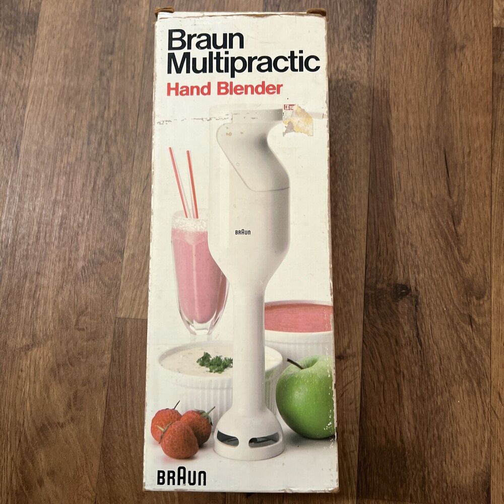 BRAUN Multipractic Hand Blender Electric MR30 White VTG 1990s TESTED WORKS w/Box